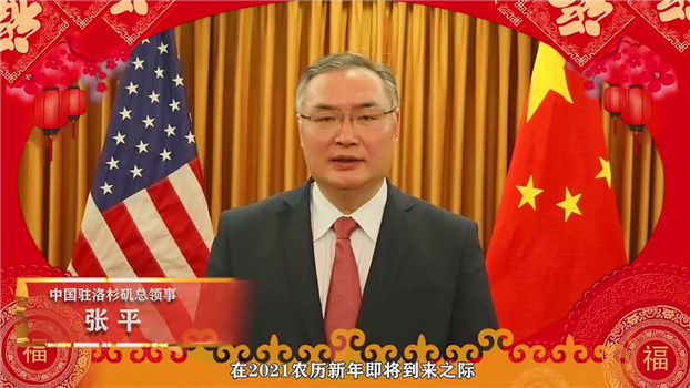 张平总领事向领区侨胞恭贺新春