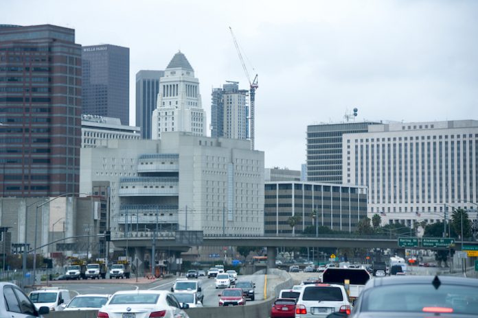 洛杉矶市中心。庞可阳摄