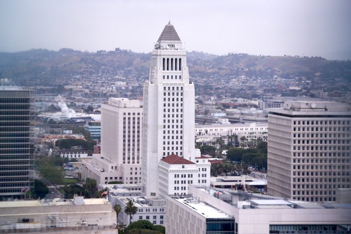 市政府、洛杉矶市中心。庞可阳摄