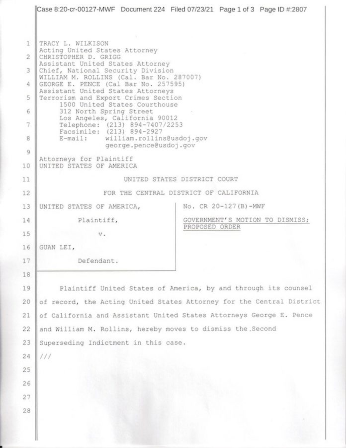 关磊 USA v. Guan Lei - Motion to Dismiss (1)